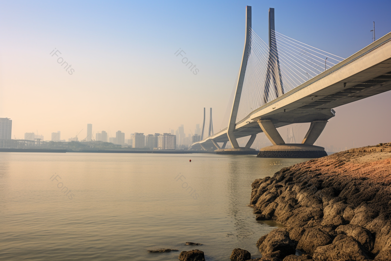 跨海大桥城市建筑远景实拍,高清,摄影图,摄影图片,图片大全,摄影图免费下载